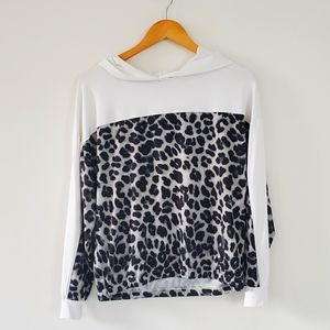 New York & Company Soho Street Snow Leopard Hoodie